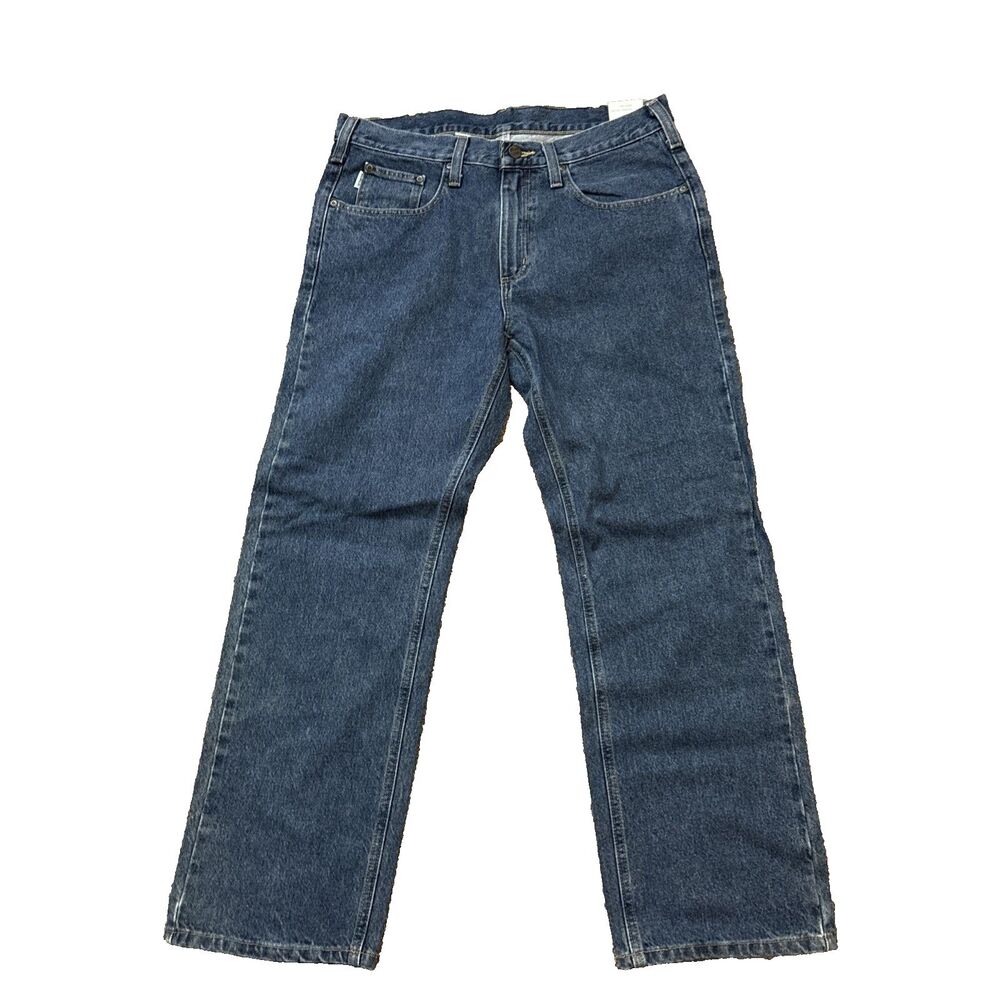 NWT Carhartt Jeans Men's 34x30 Blue Denim Traditional Fit Straight Leg B480 DPS